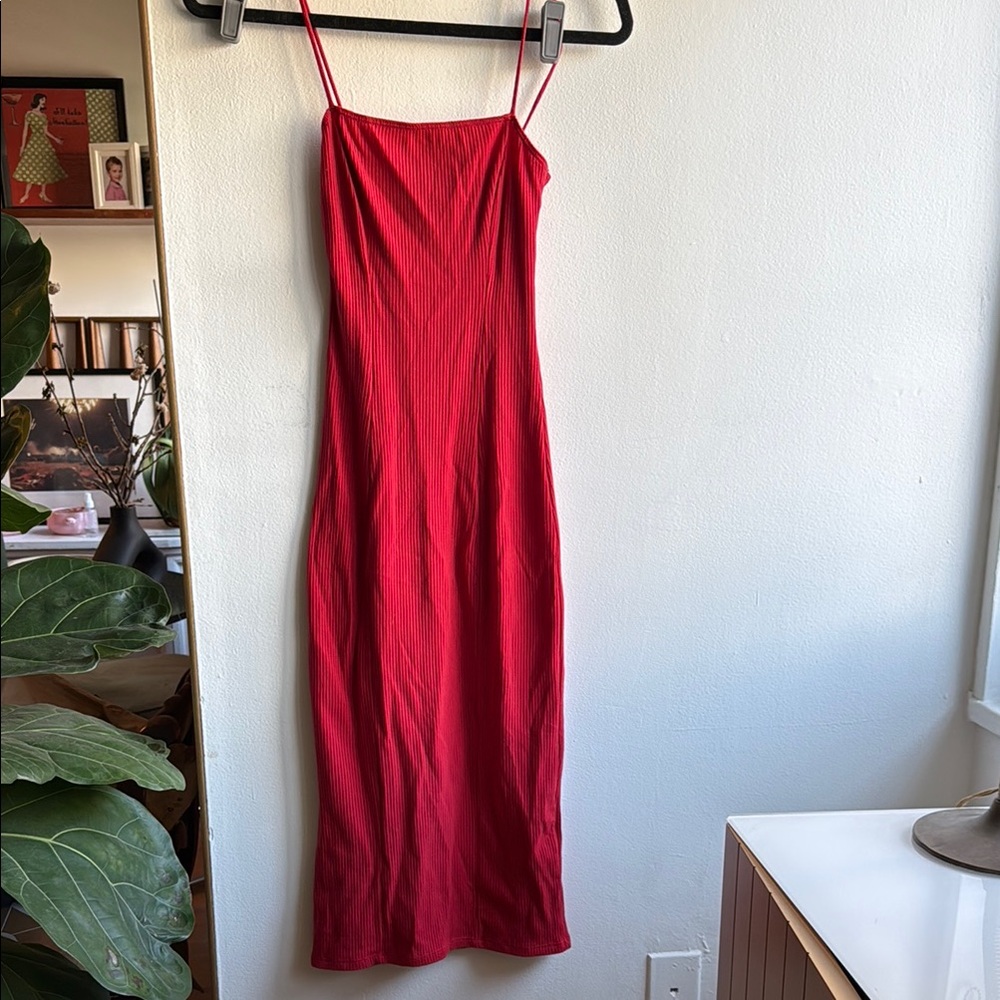 Reformation Red Midi Dress